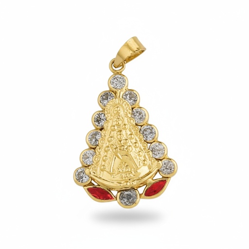 MEDALLA ORO 18KL V. DEL ROCIO CIRCONITAS - 18x25MM