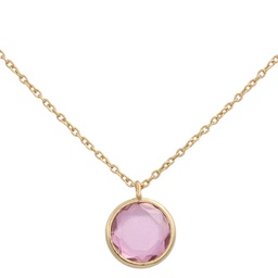 [G637] GARGANTILLA CIRCULO ORO 18KL PIEDRA ROSA
