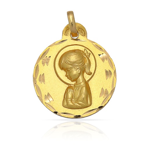 MEDALLA ORO 18KL V. NIÑA - 17 MM