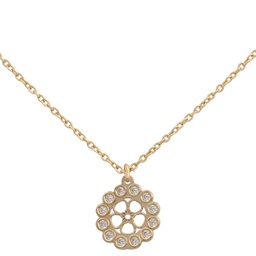 [G626] GARGANTILLA FLOR ORO 18KL CIRCONITAS