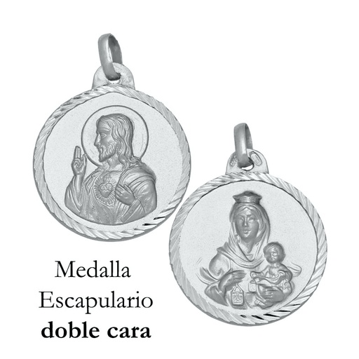 MEDALLA PLATA 925MM ESCAPULARIO - 22MM