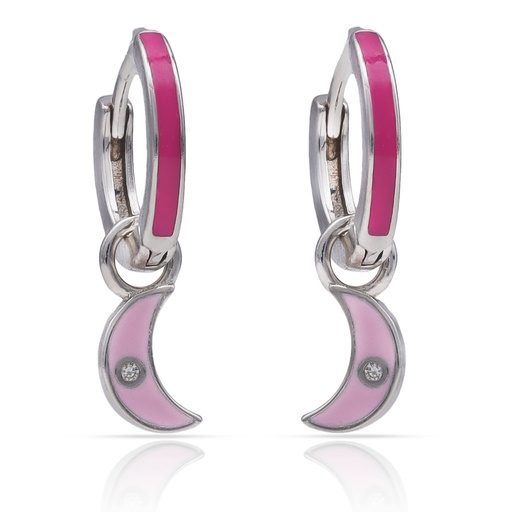 AROS PLATA 925MM LUNA + ESMALTE - 8MM
