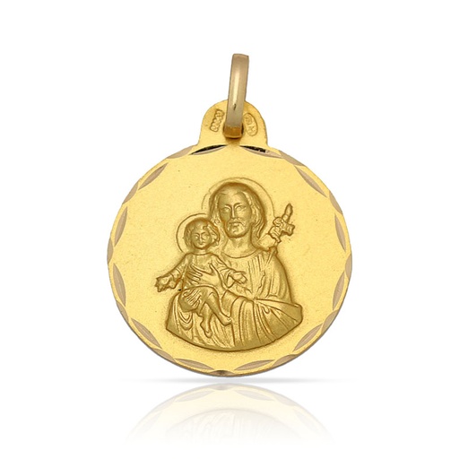 MEDALLA PLATA CHAPADA EN ORO SAN JOSE - 17MM