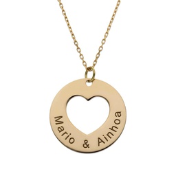 [G951] GARGANTILLA ORO 18KL CORAZON + NOMBRES