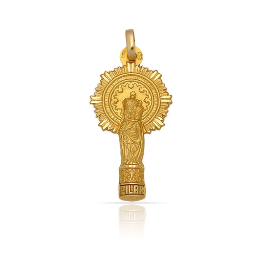 MEDALLA PLATA CHAPADA EN ORO V. DEL PILAR - 12x23MM