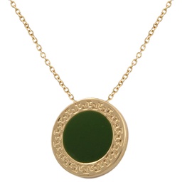 [G617] GARGANTILLA ORO 18KL ESMALTE VERDE 14MM