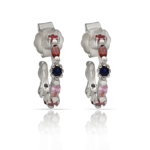 AROS PLATA 925MM PIEDRAS COLORES - 7MM