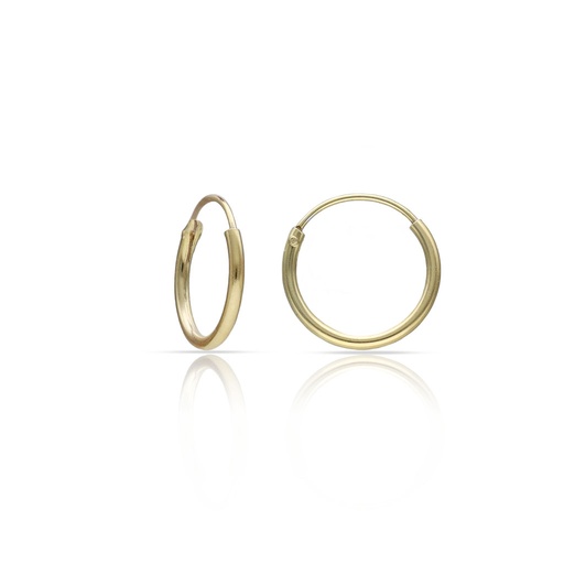 AROS PLATA CHAPADA EN ORO - 10MM