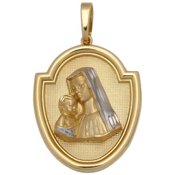 [M367] MEDALLA ORO 18KL BICOLOR - 25X32MM