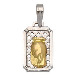 [M383] MEDALLA ORO 18KL BICOLOR CIRCONITAS