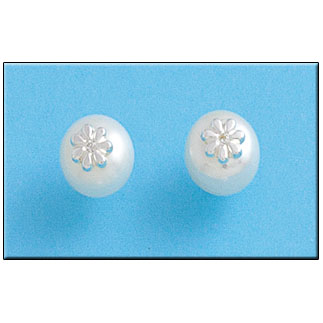 PENDIENTE PLATA 925MM FLOR PERLA
