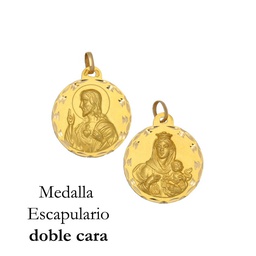 [M544-1.05 gr] MEDALLA ORO 18KL ESCAPULARIO - 13MM