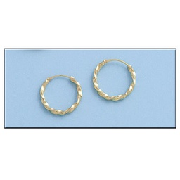 [A314] AROS ORO 18KL RIZADOS - 13MM