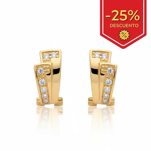 PENDIENTES EN ORO DE 18KL CIRCONITAS