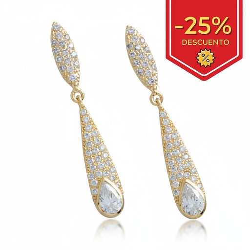 PENDIENTES EN ORO DE 18KL CIRCONITAS 