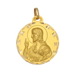 [M550] MEDALLA ORO 18KL SAGRADO CORAZON - 19MM