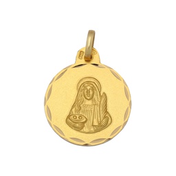 [M2317] MEDALLA ORO 18KL SANTA LUCIA - 15MM