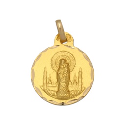 [M1428-2.00 gr] MEDALLA ORO 18KL V. DEL PILAR- 17MM