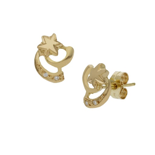 PENDIENTES ORO 18KL  ESTRELLAS - 8x10MM