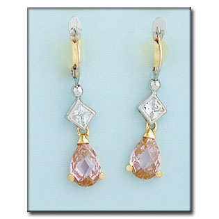 PENDIENTES ORO 18KL BICOLOR ROSA