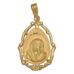 [M307] MEDALLA ORO 18KL VIRGEN NIÑA - 19X28MM