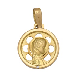 [M447] MEDALLA ORO 18KL VIRGEN NIÑA DE 16MM
