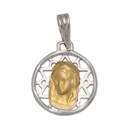 [M391] MEDALLA ORO 18KL VIRGEN NIÑA DE 16MM
