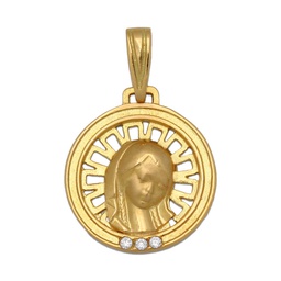 [M353] MEDALLA ORO 18KL VIRGEN NIÑA DE 16MM