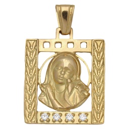 [M456] MEDALLA ORO 18KL VIRGEN NIÑA DE 19X24MM