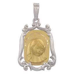[M350] MEDALLA ORO 18KL VIRGEN NIÑA DE 19X27MM