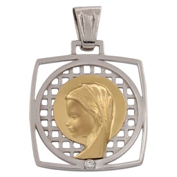 [M412] MEDALLA ORO 18KL VIRGEN NIÑA DE 21X23MM