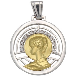 [M409] MEDALLA ORO 18KL VIRGEN NIÑA DE 22MM