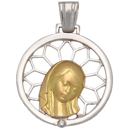 [M413] MEDALLA ORO 18KL VIRGEN NIÑA DE 23MM