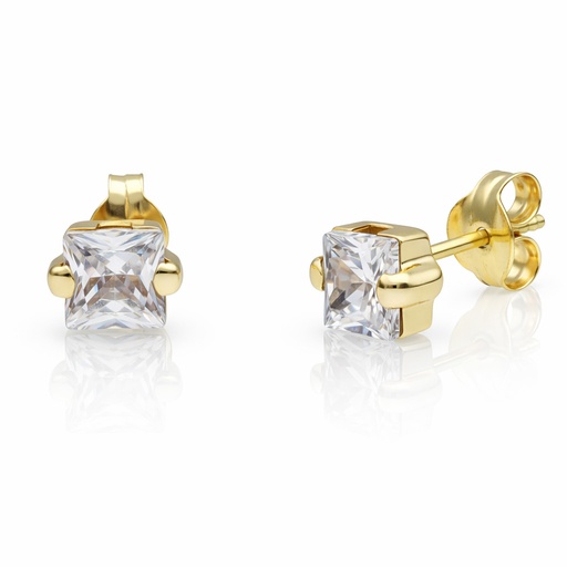 PENDIENTES ORO 18KL CIRCONITAS - 4x4MM