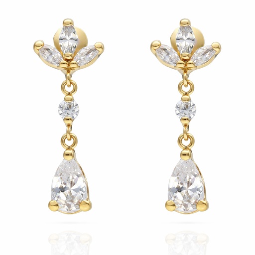 PENDIENTES ORO 18KL CIRCONITAS - 8x20MM