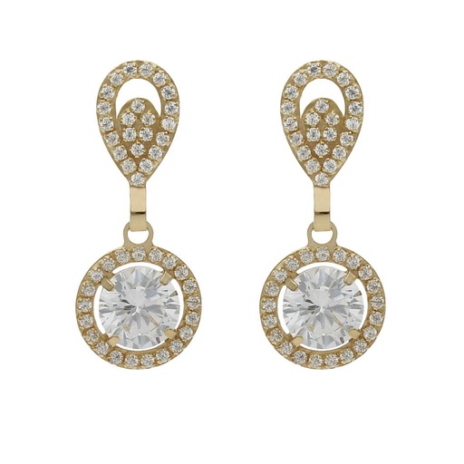 PENDIENTES ORO 18KL CIRCONITAS - 9x22MM