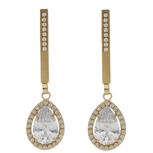 PENDIENTES ORO 18KL CIRCONITAS - 9x35MM