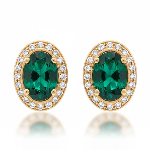 PENDIENTES ORO 18KL CRISOPAL VERDE