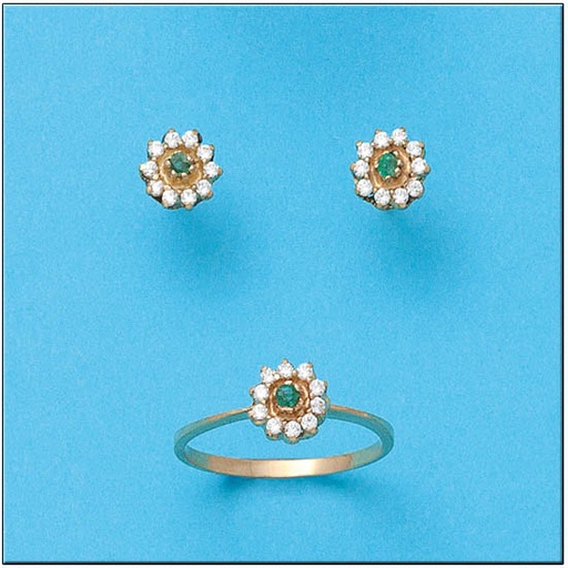 PENDIENTES ORO 18KL CRISOPAL VERDE
