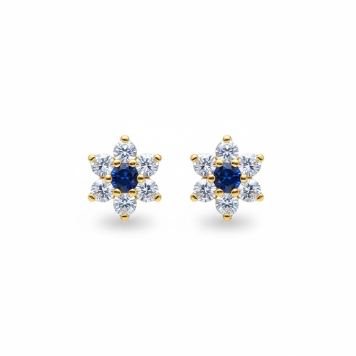 PENDIENTES ORO 18KL CRISOPAL ZAFIRO