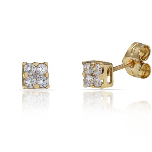 PENDIENTES ORO 18KL CUADRADOS - 4.50x4.50MM