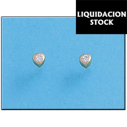 [PT204] PENDIENTE CORAZON - PLATA 90 Y ORO 10