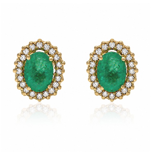 PENDIENTES ORO 18KL ESMERALDAS FINAS