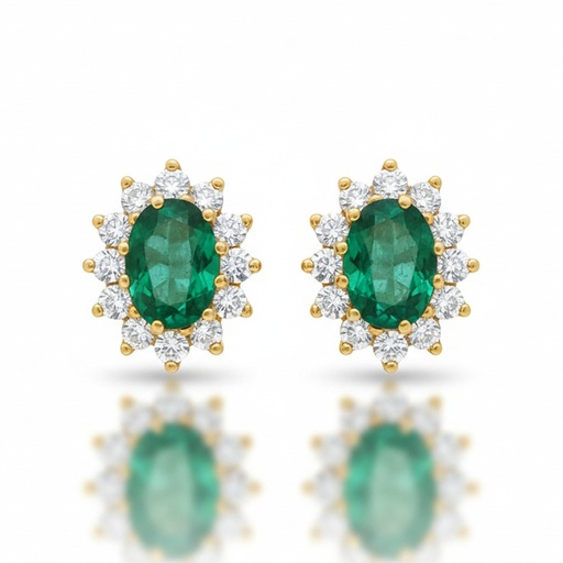 PENDIENTES ORO 18KL ESMERALDAS FINAS