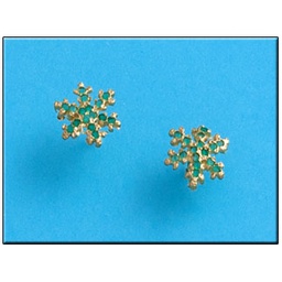 [P158] PENDIENTE EN ORO DE 18KL CRISOPAL VERDE
