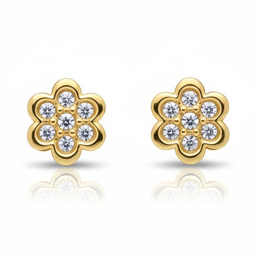 PENDIENTES ORO 18KL FLOR