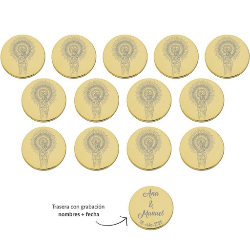 ARRAS PERSONALIZADAS V. DEL PILAR ACERO DORADO