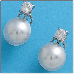 [AG1443] PENDIENTE PERLA CHINA 15MM PLATA 925MM 