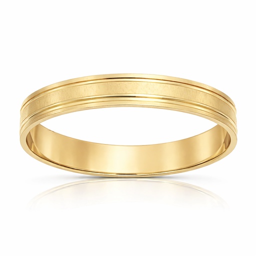 ALIANZA ORO 18KL MATE - BRILLO - 3.50MM