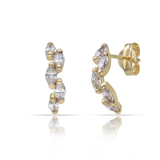 PENDIENTES ORO 18KL MEDIO ARO CIRCONITAS